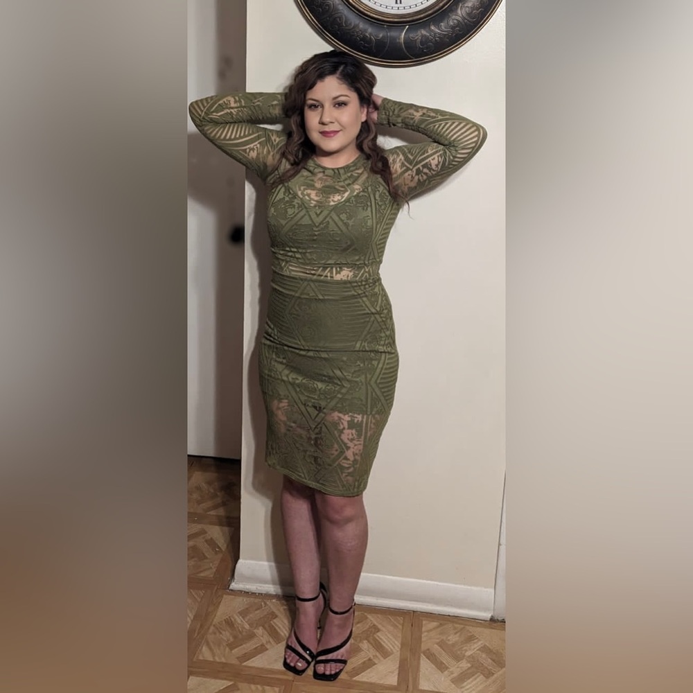 Green Mesh Dress